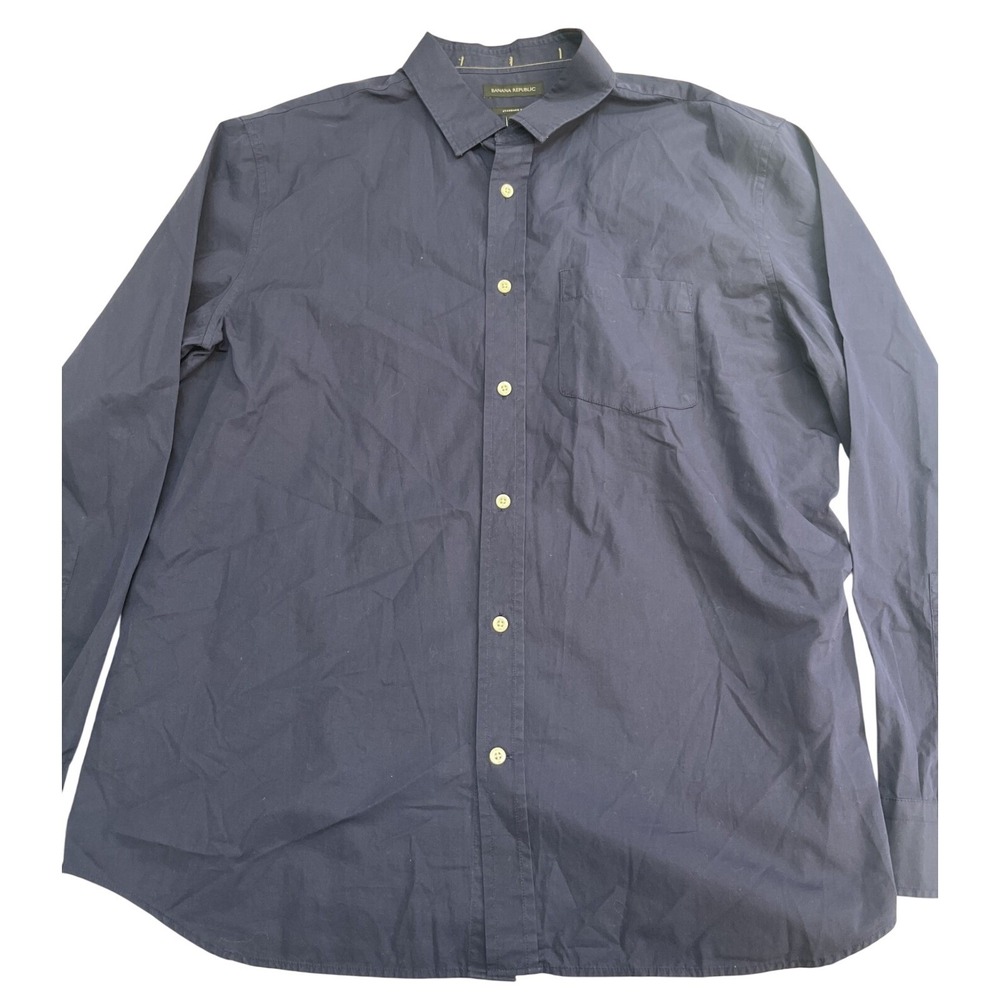 Banana Republic dress shirt Men's‎ size XL navy long-sleeve